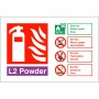 L2 Powder Fire Extinguisher ID Sign 150mm x 100mm Landscape