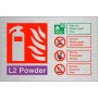 L2 Powder Fire Extinguisher ID Sign 150mm x 100mm Landscape