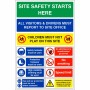 Safety Starts Here Sign - All Visitors And Drivers Must Report To Site Office