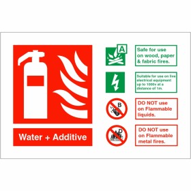 Water + Additive Fire Identification Sign Water + Additive Fire Identification Sign