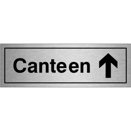 Canteen Arrow Up Brushed Aluminium Door Sign