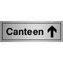 Canteen Arrow Up Brushed Aluminium Door Sign