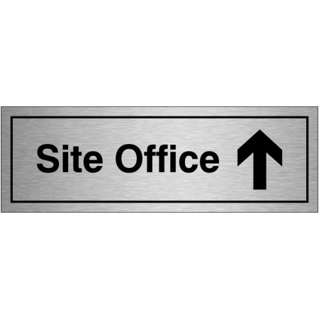 Site Office Arrow Up Brushed Aluminium Door Sign