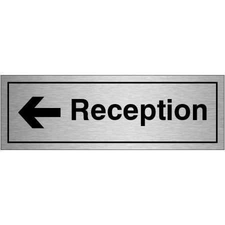 Reception Left Brushed Aluminium Door Sign