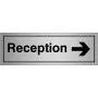 Reception Right Brushed Aluminium Door Sign
