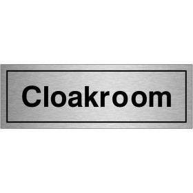 Cloakroom Brushed Aluminim Sign Cloakroom Sign - Aluminium