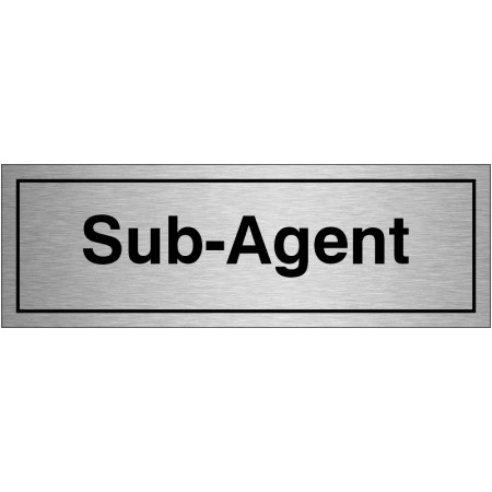 Sub-Agent Brushed Aluminium Door Sign