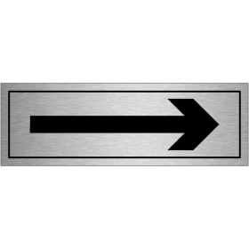 Right Arrow Brushed Aluminium Sign Right Arrow Brushed Aluminium Sign