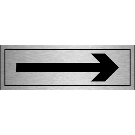 Right Arrow Brushed Aluminium Sign