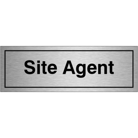 Site Agent Brushed Aluminium Door Sign