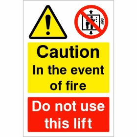 Caution In The Event Of Fire Sign