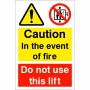 Caution In The Event Of Fire Sign