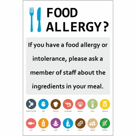 Food Allergy - Ask A Member Of Staff Sign