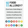 Food Allergy - Ask A Member Of Staff Sign