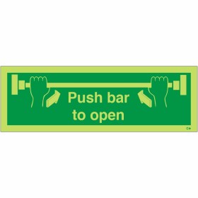 Glow in the Dark Push Bar To Open Sign