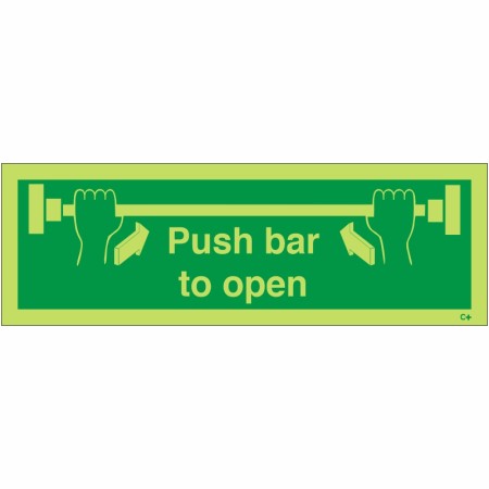 Glow in the Dark Push Bar To Open Sign