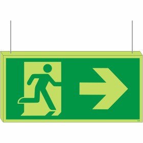 Double Sided Glow in the Dark Fire Exit Arrow Right Sign