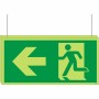 Double Sided Glow in the Dark Fire Exit Arrow Right Sign