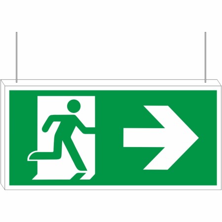 Double Sided Fire Exit Right Sign