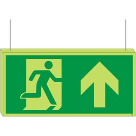 Double Sided Glow in the Dark Fire Exit Arrow Up Sign