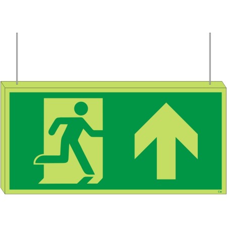 Double Sided Glow in the Dark Fire Exit Arrow Up Sign