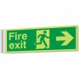 fire exit arrow right corridor sign