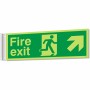 fire exit arrow up right corridor sign
