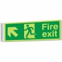 fire exit arrow up left corridor sign