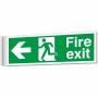 fire exit arrow left corridor sign