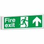 fire exit arrow up corridor sign