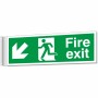 Fire Exit Arrow Down Left Corridor Sign
