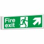 fire exit arrow up right corridor sign
