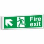 fire exit arrow up left corridor sign