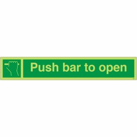 Glow in the Dark Push Bar To Open Sign