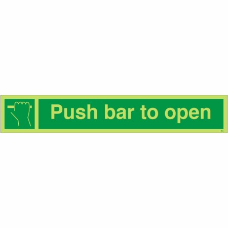 Glow in the Dark Push Bar To Open Sign