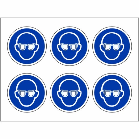 Pack of 24 Wear Eye Protection Stickers 100mm in Diameter