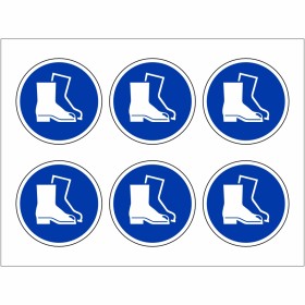 Pack of 24 Protective Footwear Labels 100mm in Diameter
