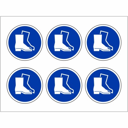 Pack of 24 Protective Footwear Labels 100mm in Diameter
