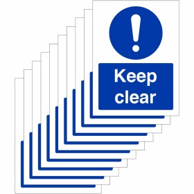 Pack of 10 Keep Clear Signs