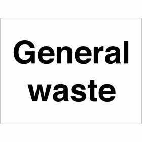 General Waste Sign 300mm x 200mm