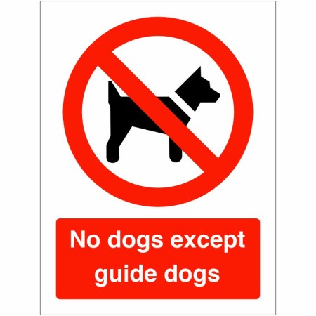 No Dogs Except Guide Dogs Sign