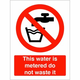 This Water Is Metered Do Not Waste It Sign