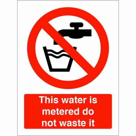 This Water Is Metered Do Not Waste It Sign