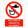 This Water Is Metered Do Not Waste It Sign