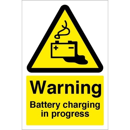 Warning Battery Charging In Progress Sign