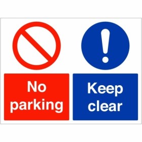 No Parking Keep Clear Sign