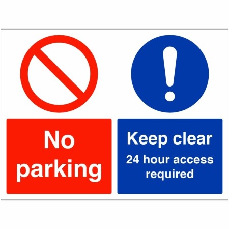 No Parking Keep Clear 24 Hour Access Required Sign