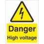 Danger high voltage electrical warning sign with lightning bolt symbol