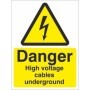Danger high voltage cables underground electrical warning sign