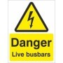 Danger Live Busbars electrical warning sign with lightning symbol
